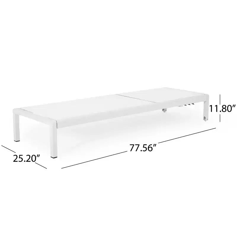 Ensemble de 2 chaises longues d'extérieur modernes Okak avec table d'appoint, chaises de patio avec cadre en aluminium antirouille pour bord de piscine, jardin, arrière-cour