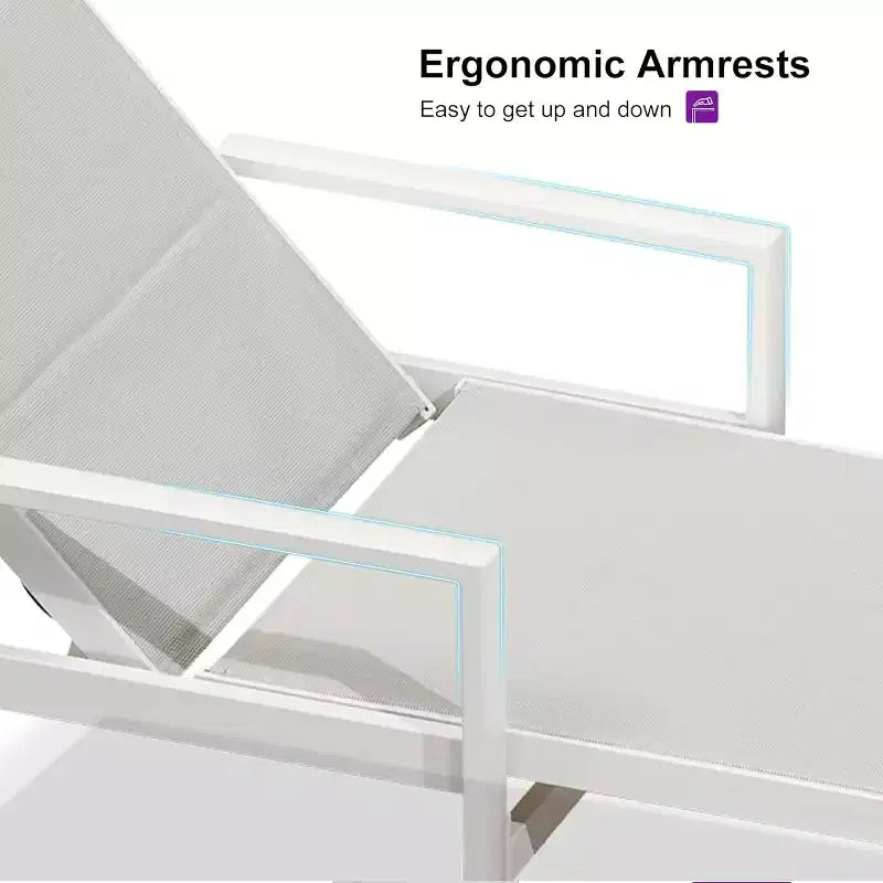 Ensemble de chaises longues d'extérieur PURPLE LEAF, fauteuil inclinable réglable avec table d'appoint, transat d'extérieur en aluminium