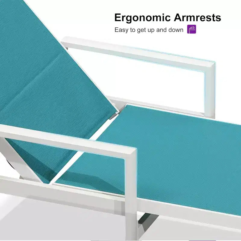 Ensemble de chaises longues d'extérieur PURPLE LEAF, fauteuil inclinable réglable avec table d'appoint, transat d'extérieur en aluminium