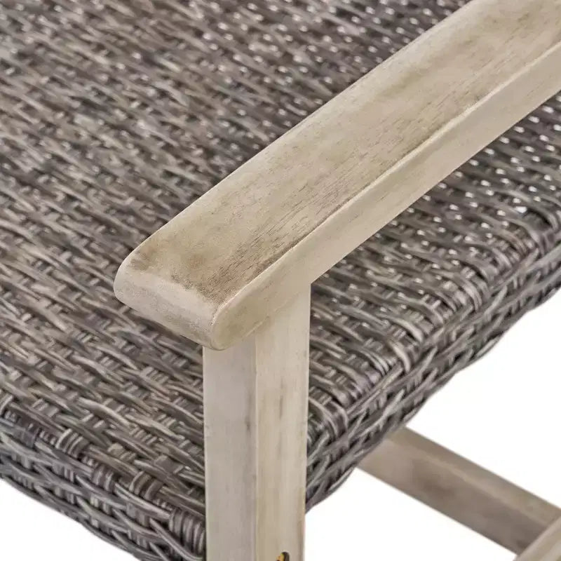GDFStudio Savannah Ensemble de conversation 6 places avec causeuse et fauteuils en bois d'acacia et osier tressé pour l'extérieur