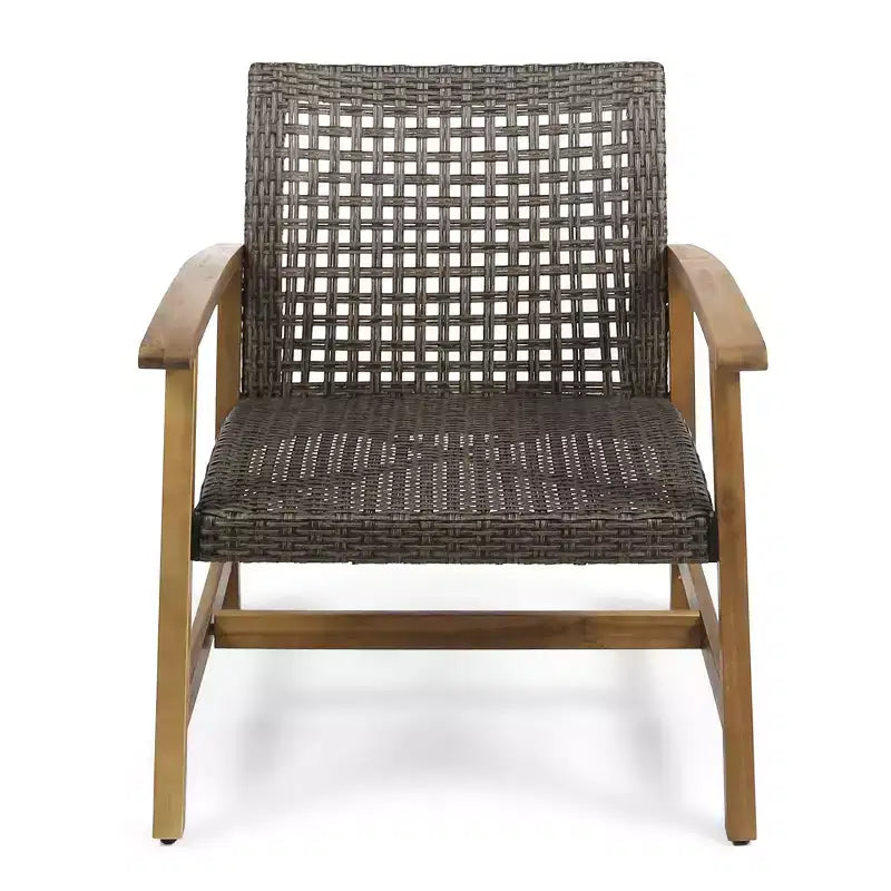 GDFStudio Savannah Ensemble de conversation 6 places avec causeuse et fauteuils en bois d'acacia et osier tressé pour l'extérieur