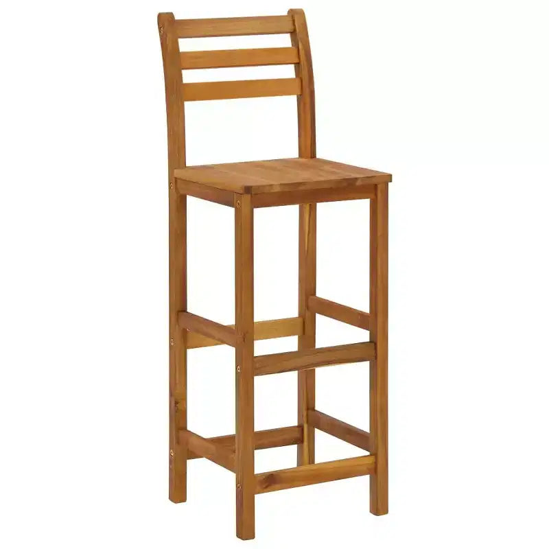 vidaXL Ensemble de bar de jardin 5 pièces en bois d'acacia Table haute d'extérieur avec toit et 4 tabourets pour jardin, terrasse, finition marron