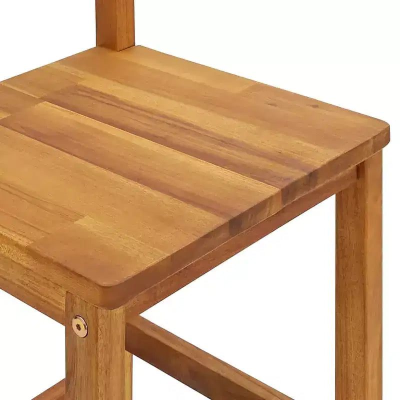 vidaXL Ensemble de bar de jardin 5 pièces en bois d'acacia Table haute d'extérieur avec toit et 4 tabourets pour jardin, terrasse, finition marron