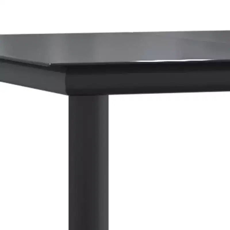 vidaXL Ensemble de salle à manger d'extérieur Table et chaises rotin synthétique et acier gris et noir - Longueur de la table 80 cm 4 articles