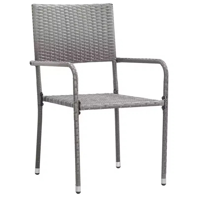 vidaXL Salon de jardin anthracite/noir en résine tressée et acier - Longueur de la table 140 cm - 4 pièces