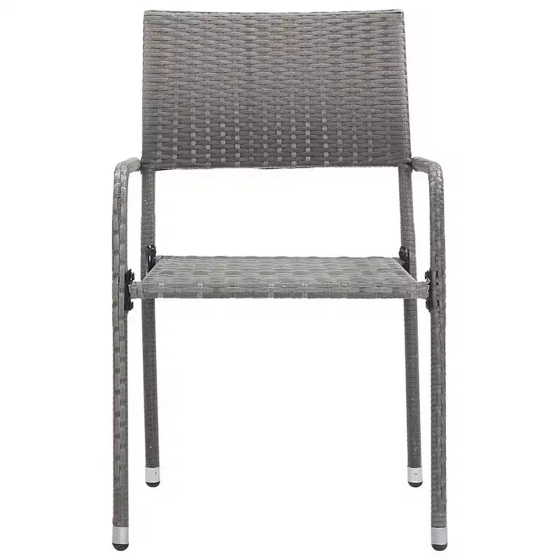 vidaXL Salon de jardin anthracite/noir en résine tressée et acier - Longueur de la table 140 cm - 4 pièces