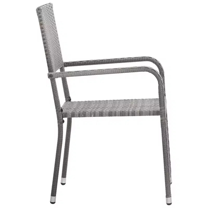 vidaXL Salon de jardin anthracite/noir en résine tressée et acier - Longueur de la table 140 cm - 4 pièces