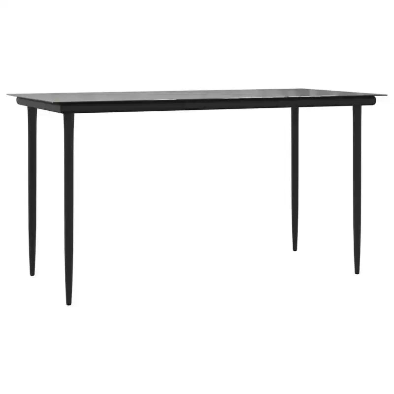 vidaXL Salon de jardin anthracite/noir en résine tressée et acier - Longueur de la table 140 cm - 4 pièces