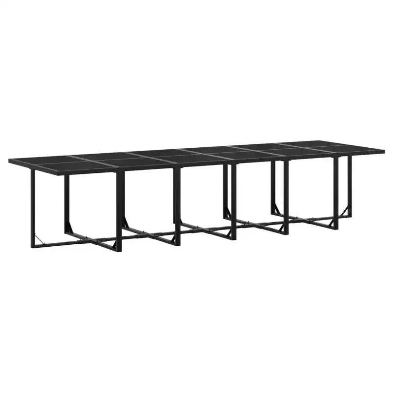 vidaXL Ensemble de salle à manger de jardin avec coussins Mobilier d'extérieur en textilène noir