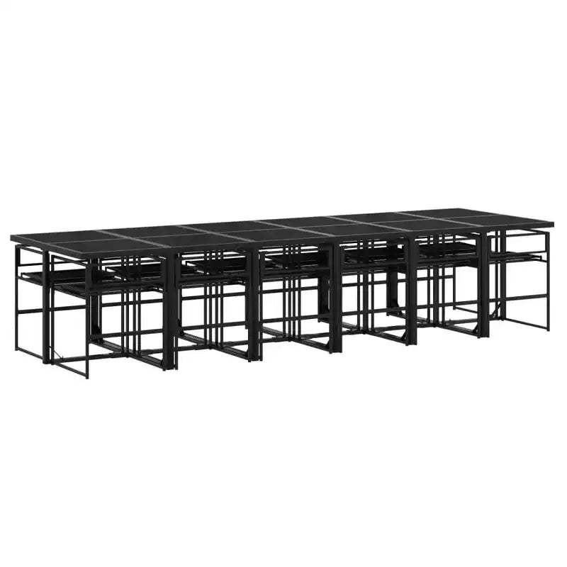 vidaXL Ensemble de salle à manger de jardin avec coussins Mobilier d'extérieur en textilène noir