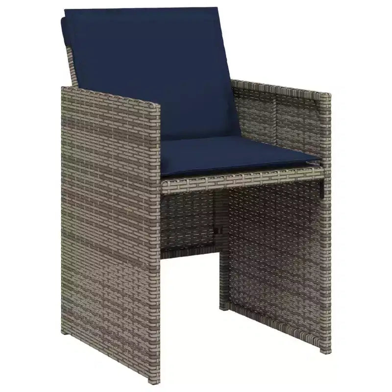 vidaXL Salon de jardin, table et chaises d'extérieur pliantes en rotin PE gris, 8 places