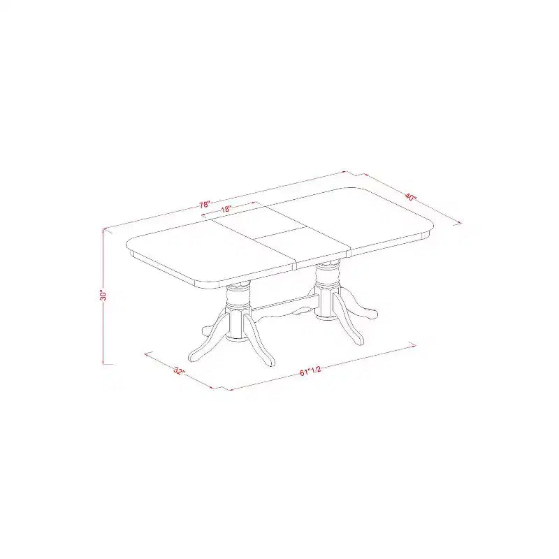 Table à manger HomeStock 7 pièces avec plateau en bois massif finition cerisier et crème, et 6 chaises