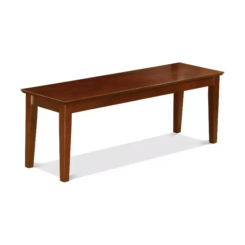 HomeStock Table à manger 5 pièces rectangulaire en bois massif finition acajou avec 2 bancs et 2 chaises