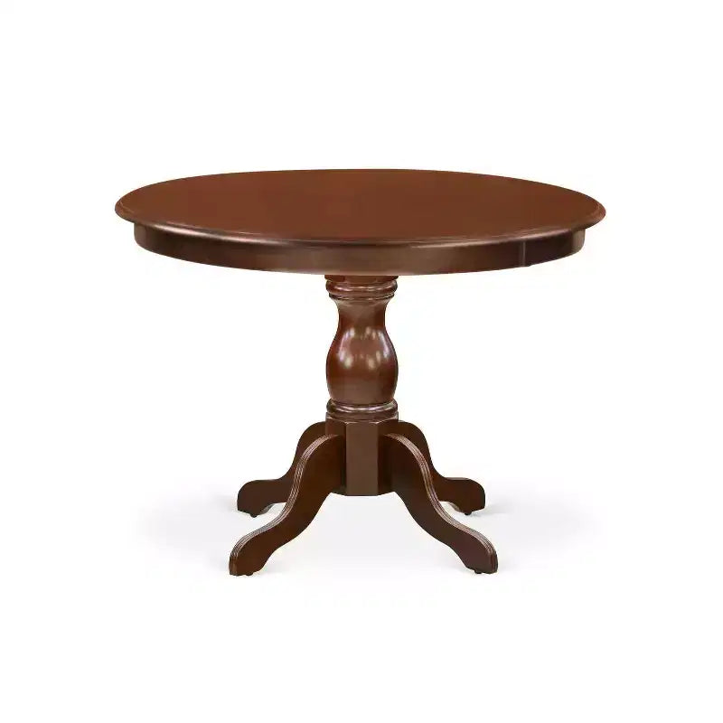 Table de salle à manger HomeStock 5 pièces en bois massif finition acajou avec 4 chaises