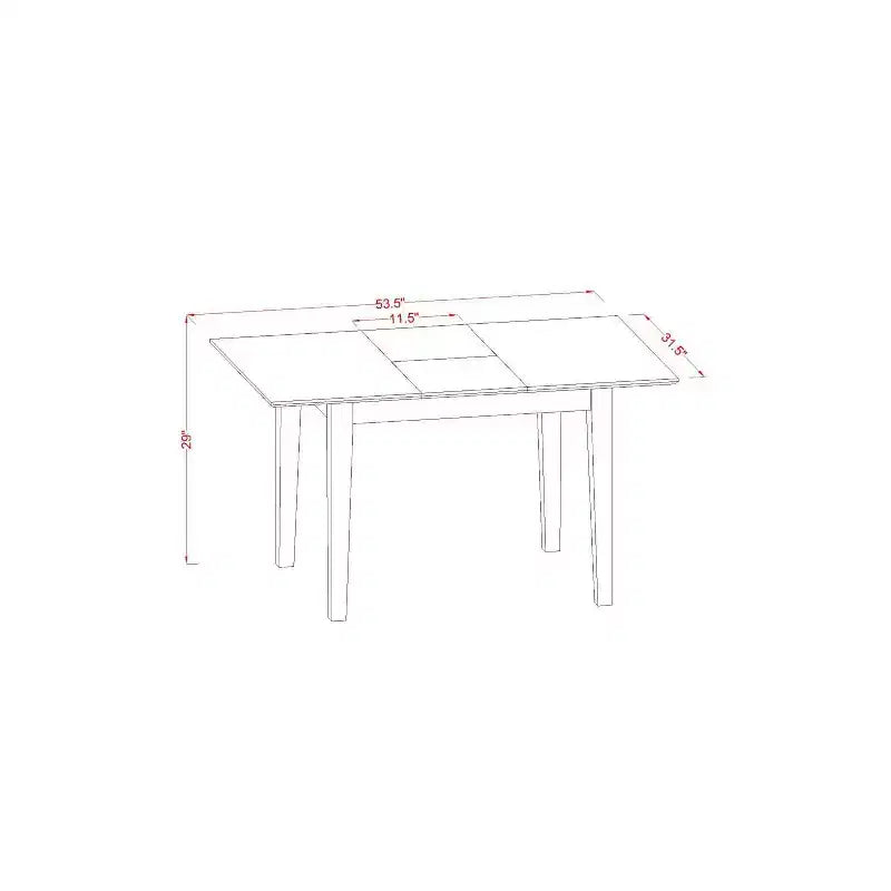 Ensemble table de cuisine 3 pièces - Table avec chaises, Ensemble salle à manger pour petit espace, Finition chêne