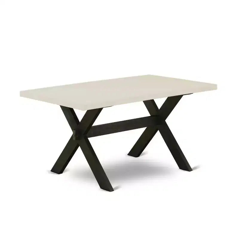Ensemble de salle à manger 5 pièces en chêne massif naturel avec 1 table et 4 chaises avec