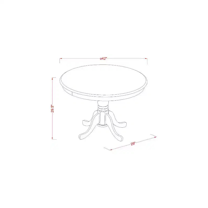 Ensemble de table de cuisine 5 pièces - Table à manger et 4 chaises - Style vintage - Finition cerisier crème