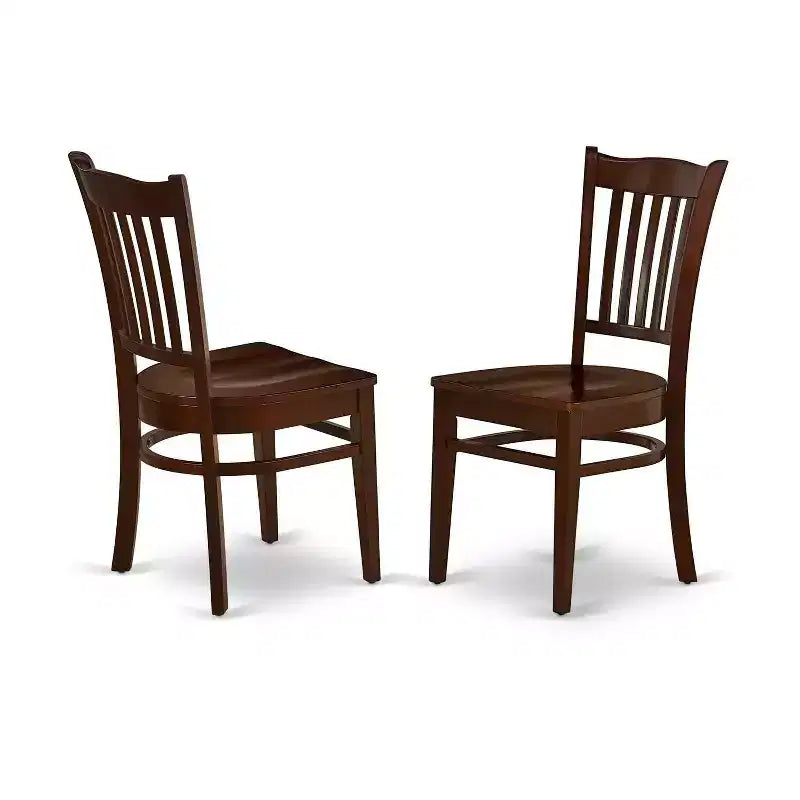 Ensemble table et chaises de salle à manger moderne 5 pièces - Table rectangulaire et 4 chaises - Finition acajou - Design Art nouveau