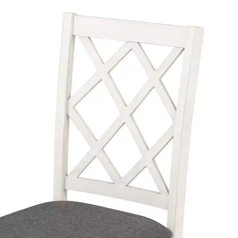Ensemble de salle à manger 5 pièces de style ferme pour 4 personnes, table de cuisine ronde en bois avec 4 chaises rembourrées