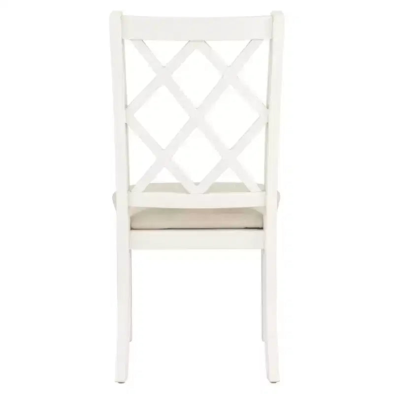 Ensemble de salle à manger 5 pièces de style ferme pour 4 personnes, table de cuisine ronde en bois avec 4 chaises rembourrées