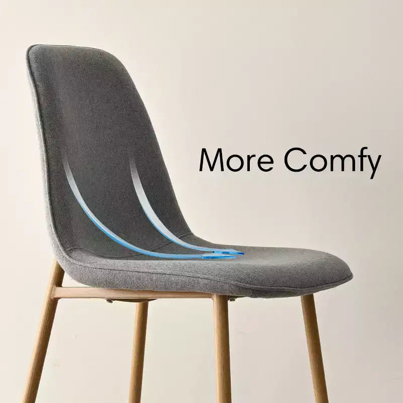 Ensemble de salle à manger rond 5 pièces, table à piédestal aspect bois 39,5 et chaises incurvées rembourrées, idéal pour les coins de cuisine-Panipeachy