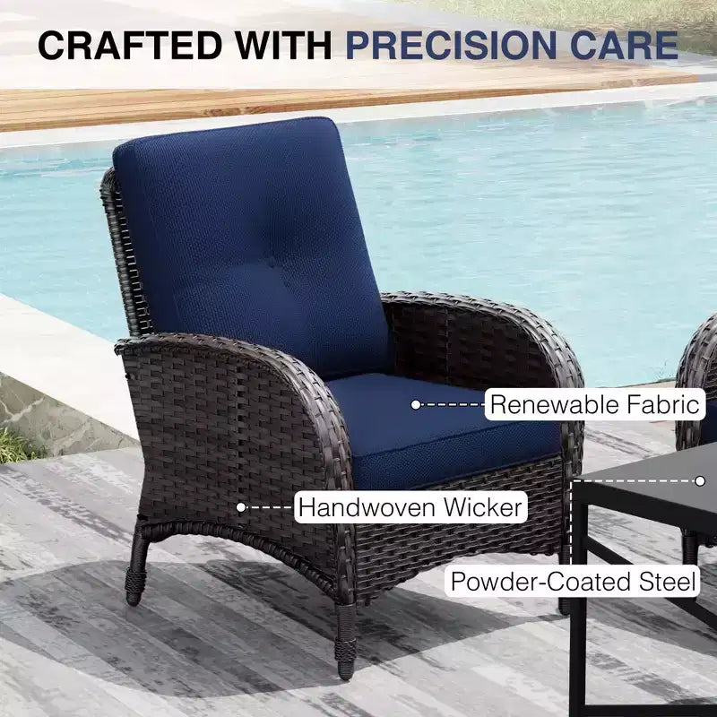Ensemble de patio extérieur UPTIOT : 2 chaises en osier et 2 poufs pour un confort et une durabilité ultimes