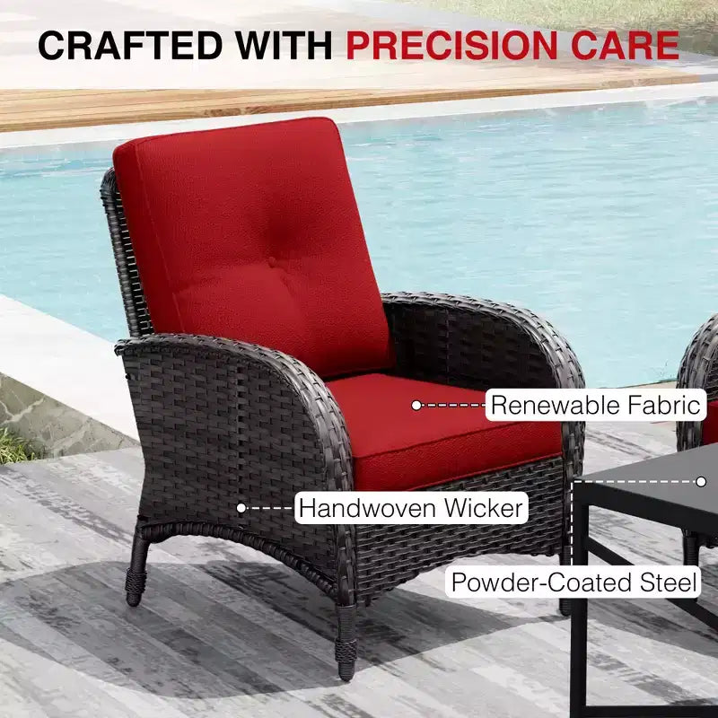 Ensemble de patio extérieur UPTIOT : 2 chaises en osier et 2 poufs pour un confort et une durabilité ultimes