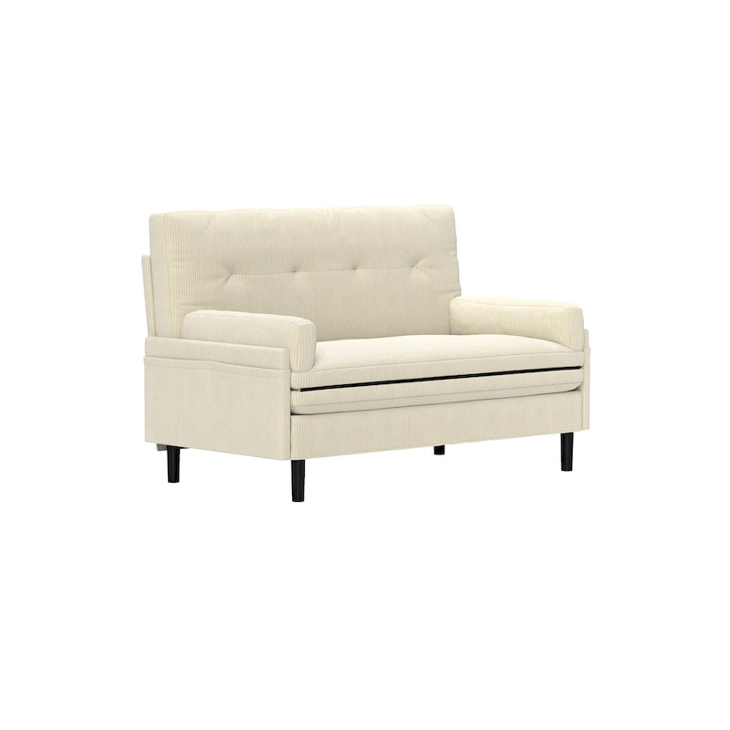 Ivory 55.11 Multi-Functional Loveseat, Convertible Lounge Chair & Bed