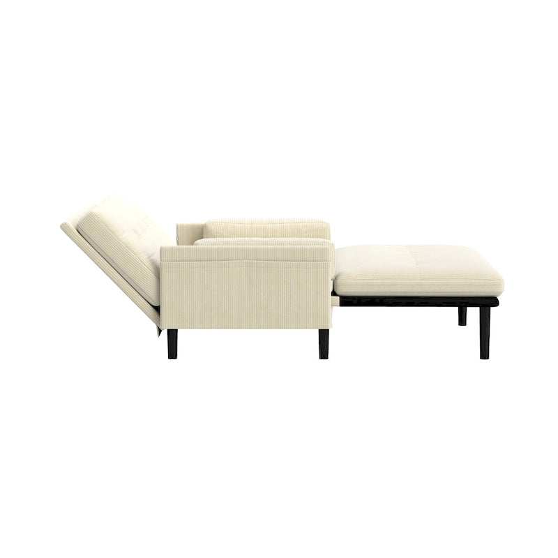 Ivory 55.11 Multi-Functional Loveseat, Convertible Lounge Chair & Bed