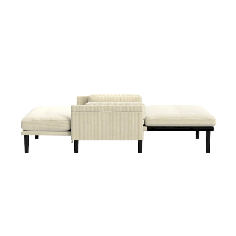Ivory 55.11 Multi-Functional Loveseat, Convertible Lounge Chair & Bed