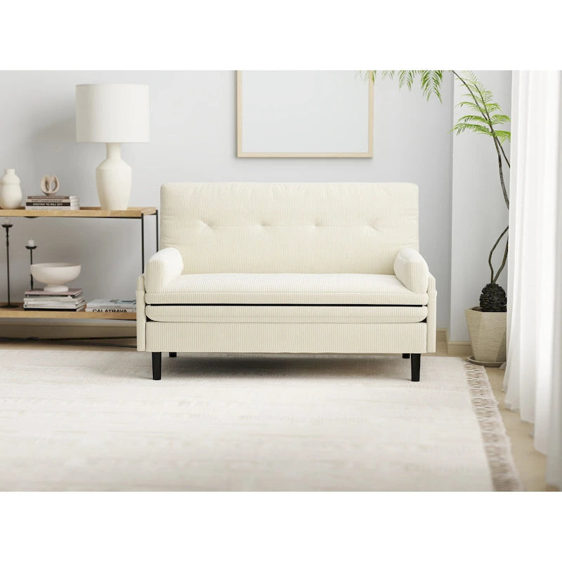 Ivory 55.11 Multi-Functional Loveseat, Convertible Lounge Chair & Bed