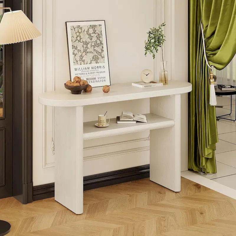Modern Wooden Console Table with Shelf