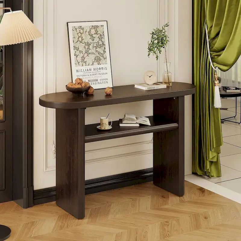 Modern Wooden Console Table with Shelf