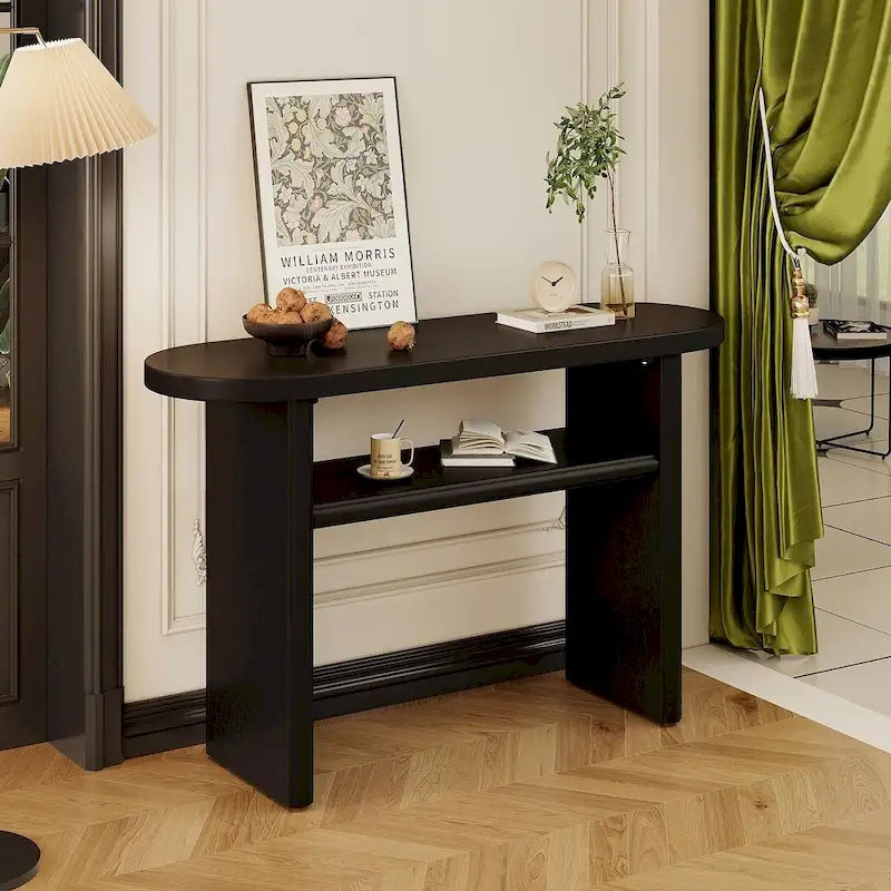 Modern Wooden Console Table with Shelf