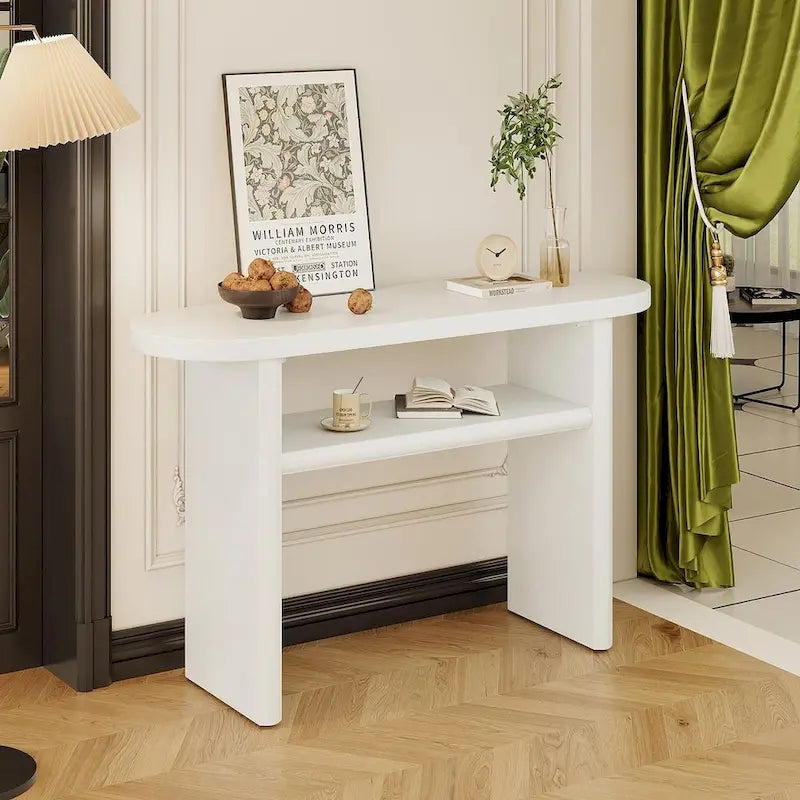 Modern Wooden Console Table with Shelf