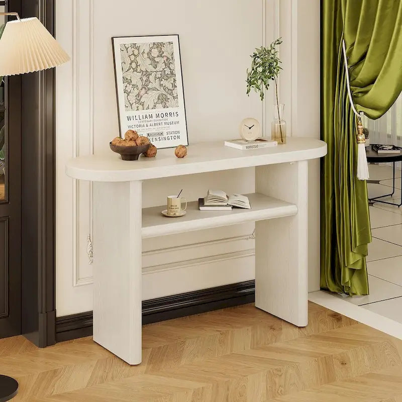 Modern Wooden Console Table with Shelf