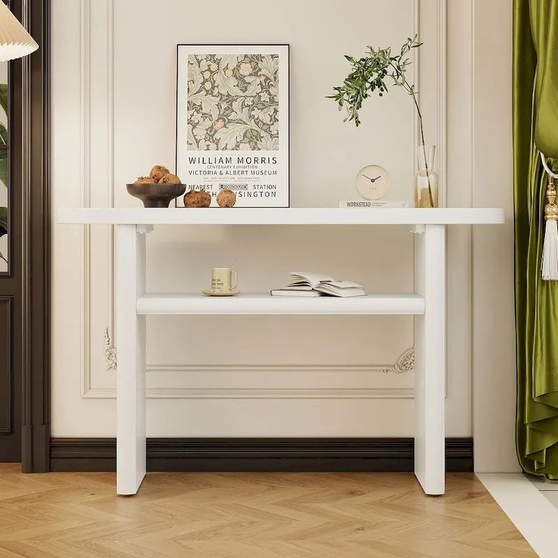 Modern Wooden Console Table with Shelf