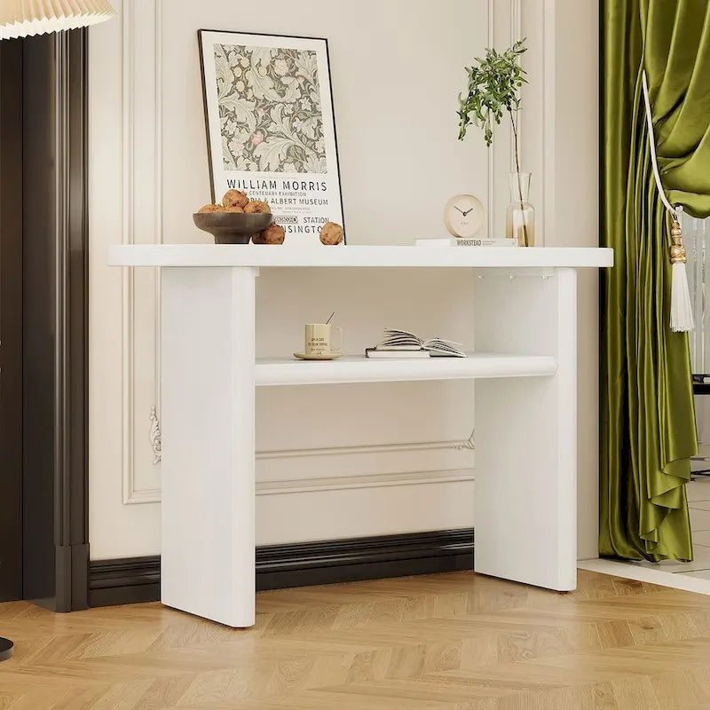 Modern Wooden Console Table with Shelf