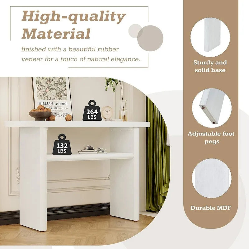 Modern Wooden Console Table with Shelf