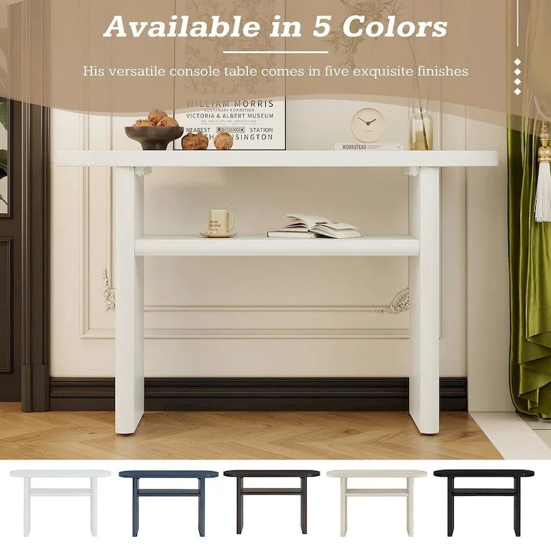 Modern Wooden Console Table with Shelf