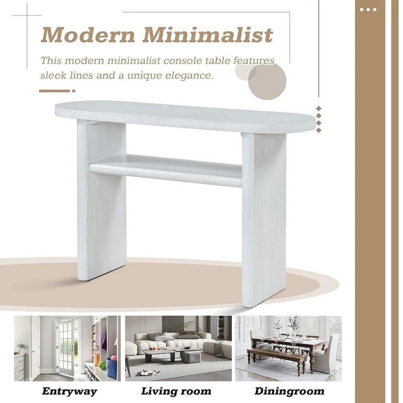 Modern Wooden Console Table with Shelf