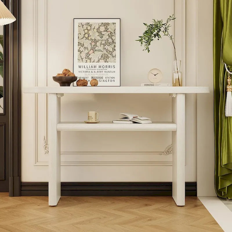 Modern Wooden Console Table with Shelf