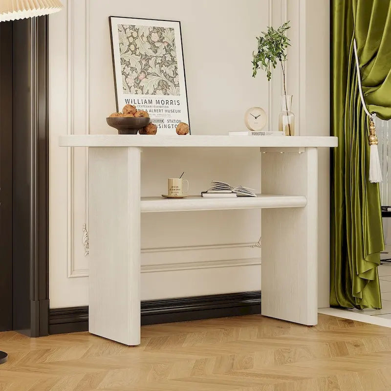 Modern Wooden Console Table with Shelf