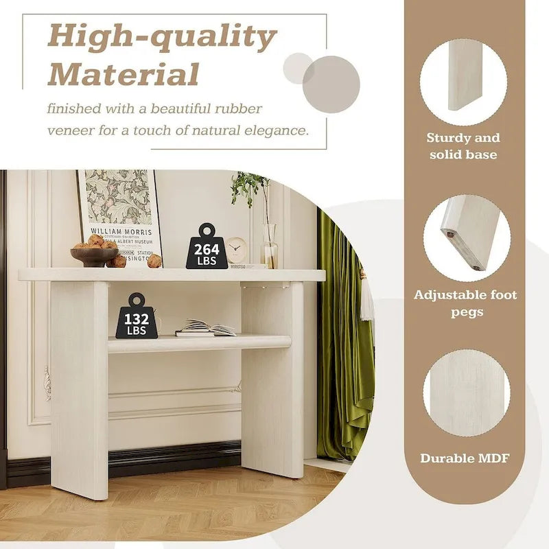 Modern Wooden Console Table with Shelf