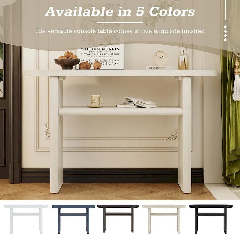 Modern Wooden Console Table with Shelf