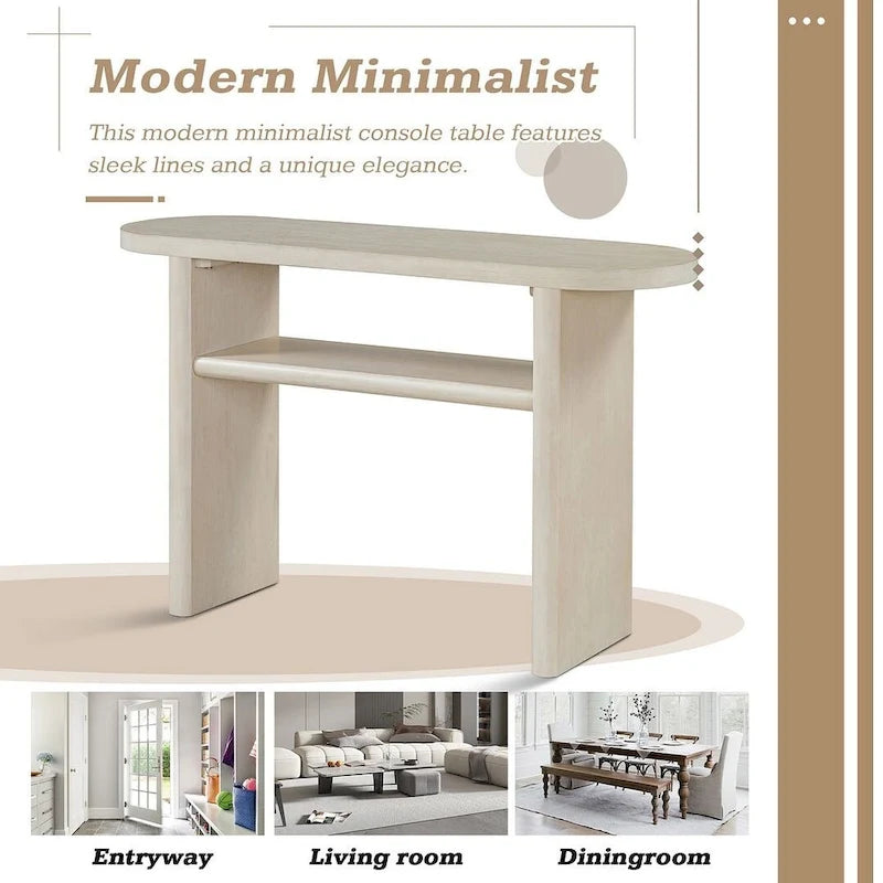 Modern Wooden Console Table with Shelf