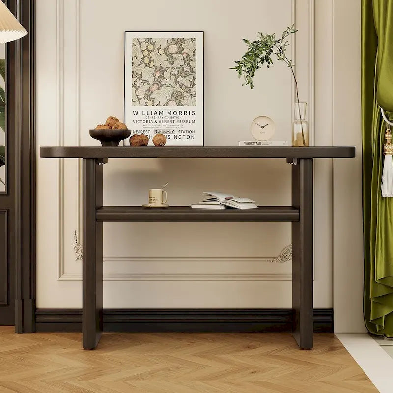 Modern Wooden Console Table with Shelf