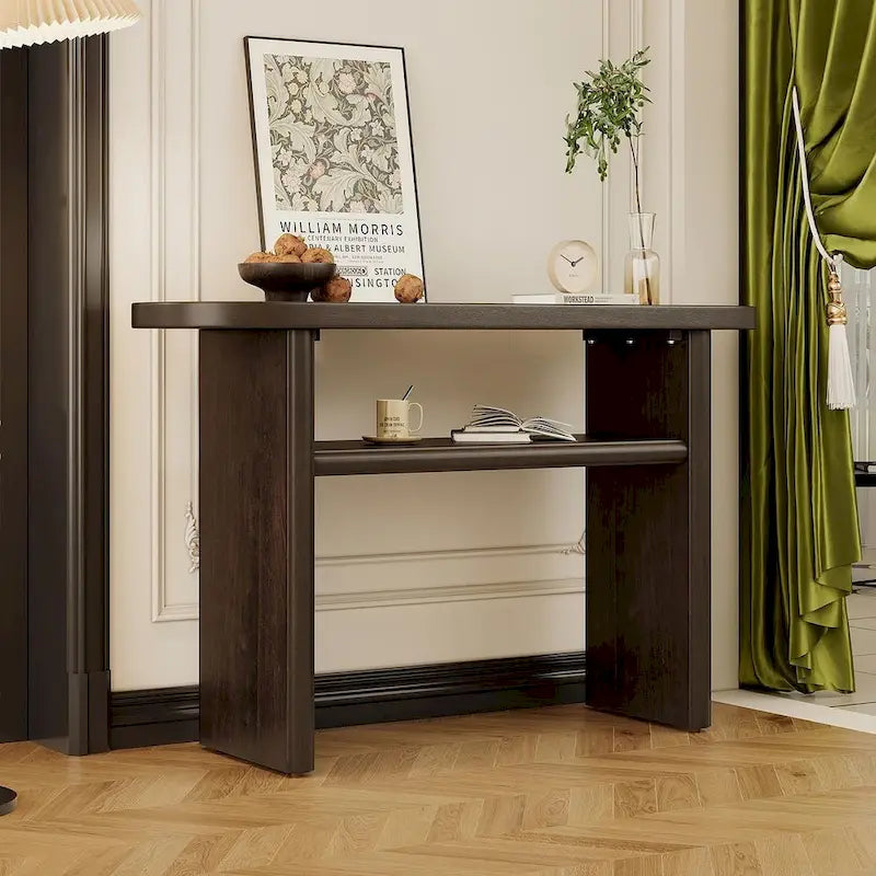 Modern Wooden Console Table with Shelf