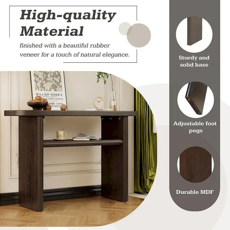 Modern Wooden Console Table with Shelf