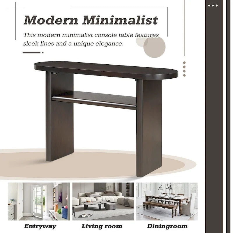 Modern Wooden Console Table with Shelf